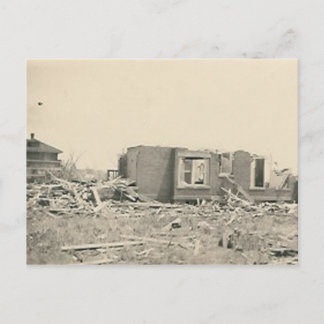 house destroyed natural disaster postcard