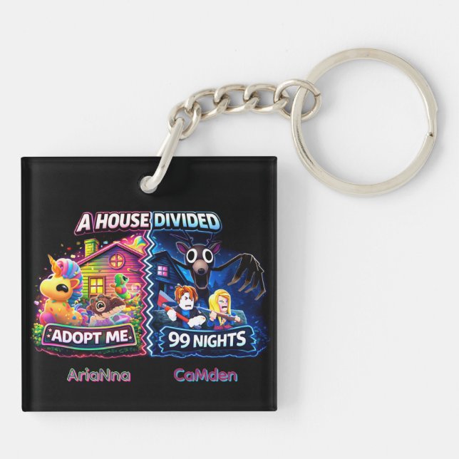 House Divided Adopt Me vs 99 Nights Key Ring (Back)
