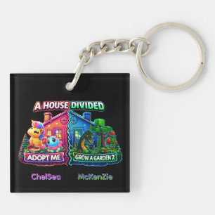 House Divided Adopt Me vs Grow A Garden 2 Key Ring