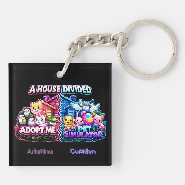 House Divided Adopt Me vs Pet Simulator Key Ring (Back)