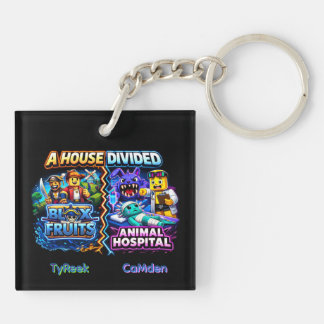 House Divided Blox Fruits vs Animal Hospital  Key Ring