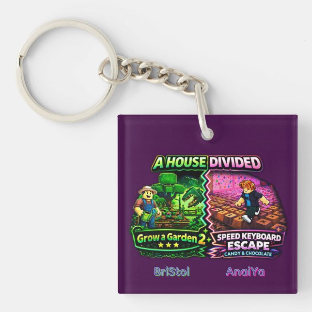 House Divided Garden vs Candy Keyboard Key Ring (Front)