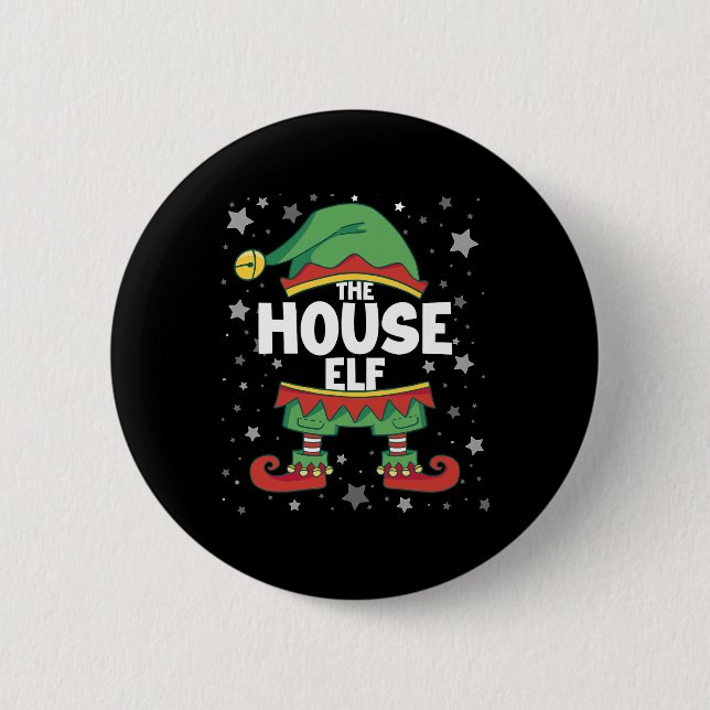 House Elf Matching Family Costume Elf Christmas Ou 6 Cm Round Badge (Front)