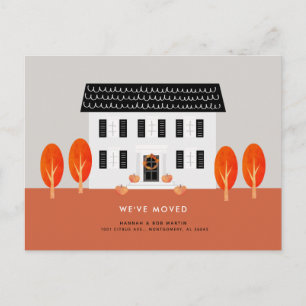House Fall Autumn Tree Moving Announcement Postcard