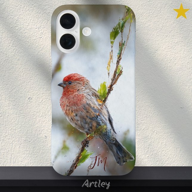 House Finch Bird Painting Custom Name  Case-Mate iPhone Case (Creator Uploaded)