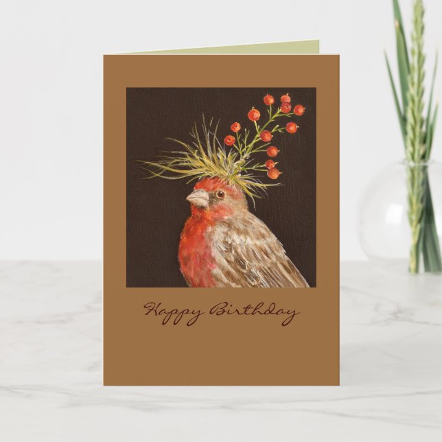 house finch, Happy Birthday Card (Front)