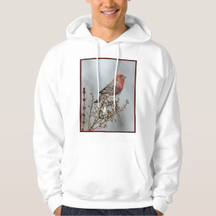 House Finch in Snow - Original Photograph Hoodie