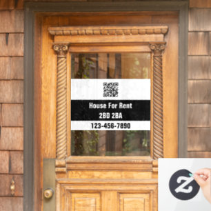House For Rent Black White Number Bed Bath QR Code