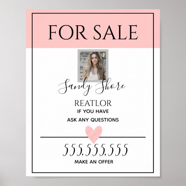 House for sale Real Estate Sign, Real Poster (Front)