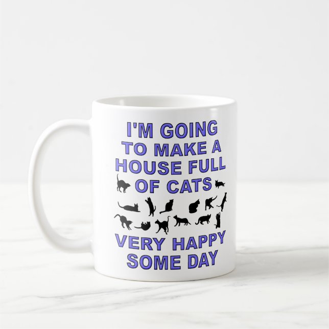 House Full Of Cats Funny Cat Lady Mug (Left)