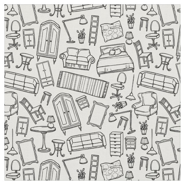 House Furniture Pattern Fabric (Close Up)