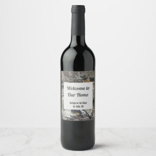House Guest Welcome Beach Vacation Driftwood Wine Label