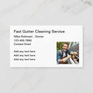 House Gutter Cleaning Services Business Card