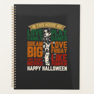 House Happy Halloween Monsters Spiderwebs Planner