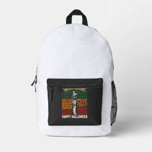 House Happy Halloween Monsters Spiderwebs Printed Backpack