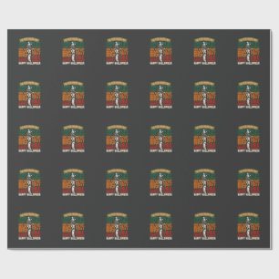 House Happy Halloween Monsters Spiderwebs Wrapping Paper