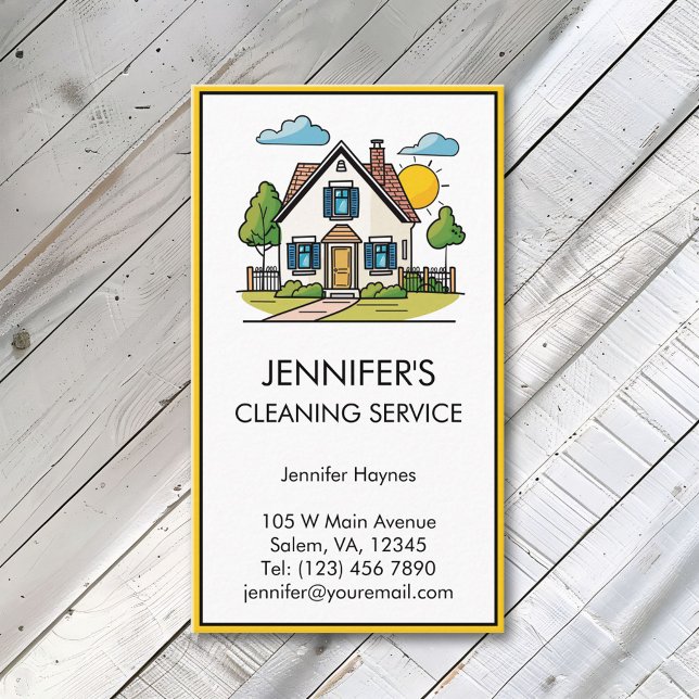 House Home Cleaner Cleaning Services Modern Simple Business Card (Creator Uploaded)