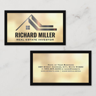 House Icon Metallic Business Card