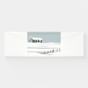 House in a Snowy Landscape Banner