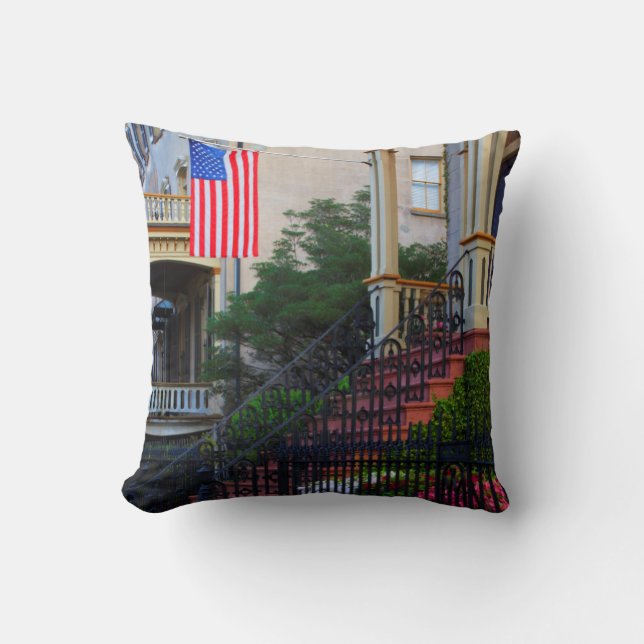 House in the Historic District in the spring Cushion (Front)