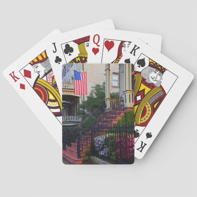House in the Historic District in the spring Playing Cards (Back)