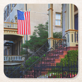 House in the Historic District in the spring Square Paper Coaster