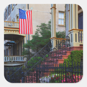 House in the Historic District in the spring Square Sticker