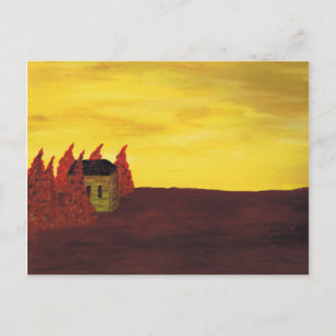 house in the trees postcard