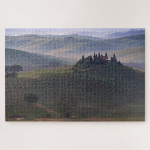 House in Tuscany hills with some fog Jigsaw Puzzle