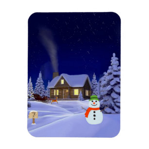 House in Winter Jigsaw Puzzle Magnet