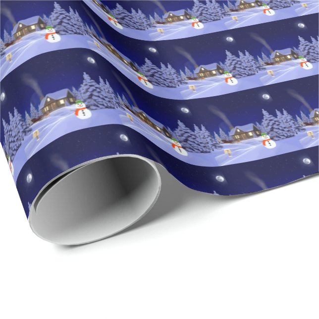 House in Winter Wrapping Paper (Roll Corner)