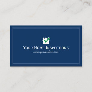 House Inspection Plain Navy Blue Business Card