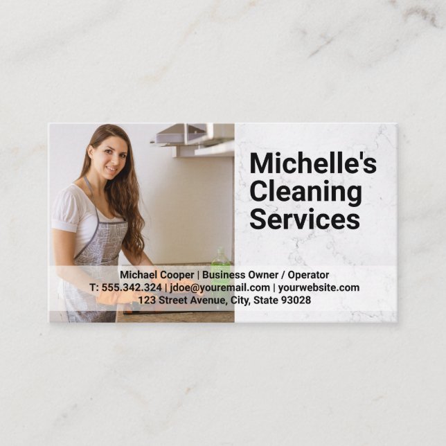 House Keeper Cleaning Stove Business Card (Front)