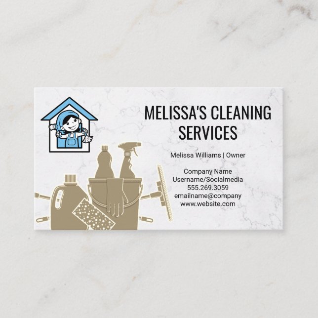 House Keeper Logo | Cleaning Supplies Business Card (Front)