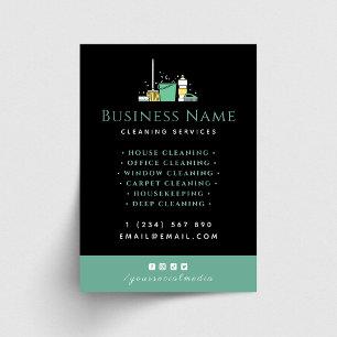 House Keeping Cleaning Services Maid Business Card