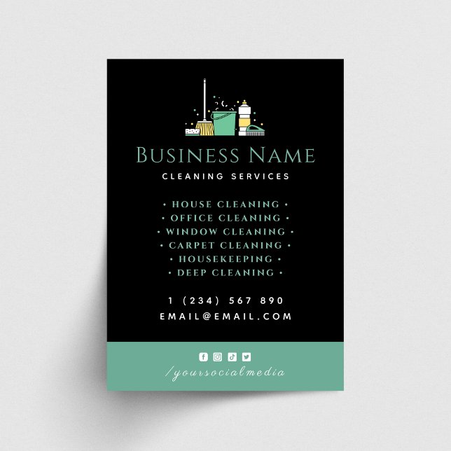 House Keeping Cleaning Services Maid Business Card (Creator Uploaded)