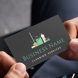 House Keeping Cleaning Services Social Media Maid Business Card