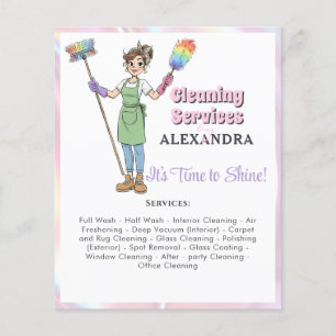 House Keeping Maid House Cleaning Service Pink Flyer