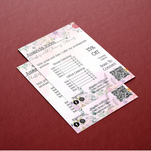 House Keeping Maid Price Floral Qr Code Invitation