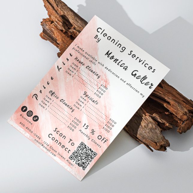 House Keeping Maid Price Rose Gold Blush Qr Code Flyer (House Keeping Maid Price Rose Gold Blush Qr Code Flyer)