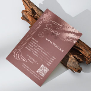 House Keeping Maid Price Rose Gold Blush Qr Code Invitation