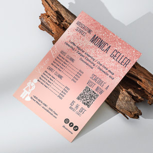 House Keeping Maid Price Rose Gold Blush Qr Code Invitation