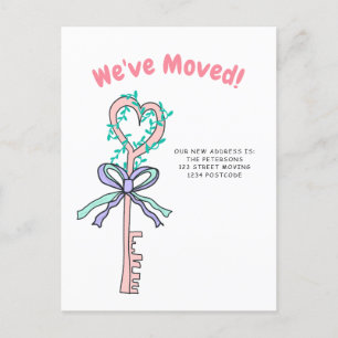 House key illustration moving announcement