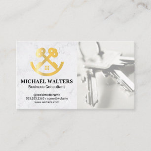 House Keys Logo Real Estate Agent Business Card