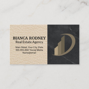 House Keys Marble Leather Business Card