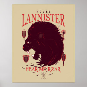 House Lannister - Hear Me Roar Poster