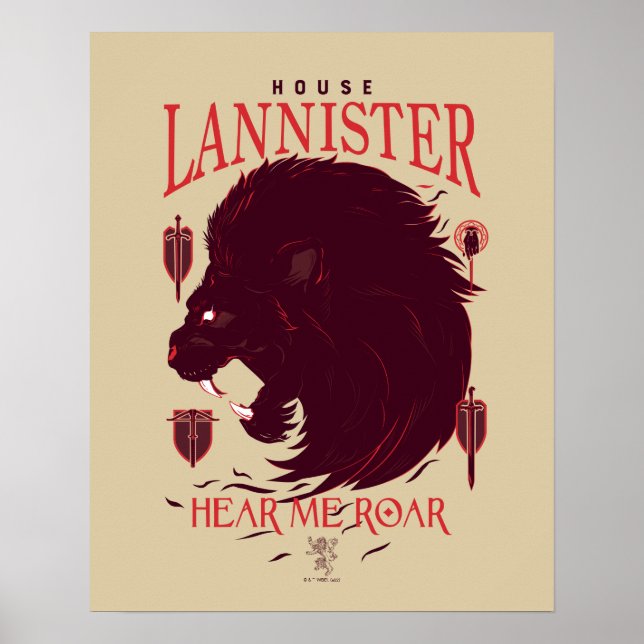 House Lannister - Hear Me Roar Poster (Front)