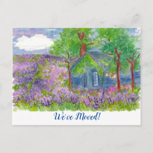 House Lavender Fields We've Moved Postcard