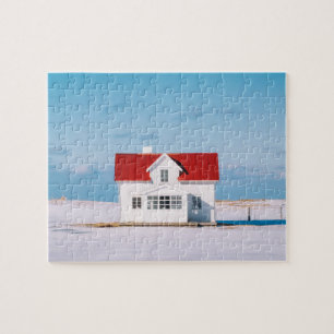 House Lofoten Norway Travel Outdoor Winter Snow Jigsaw Puzzle