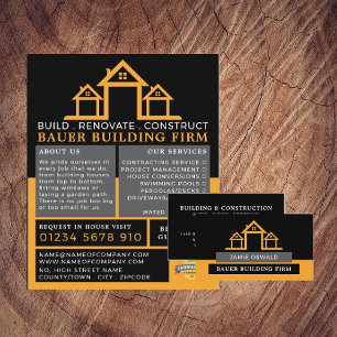 House Logo, Building Firm, Builders Advertising Flyer